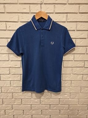 Fred Perry Royal Blue Polo with White Contrast Trim